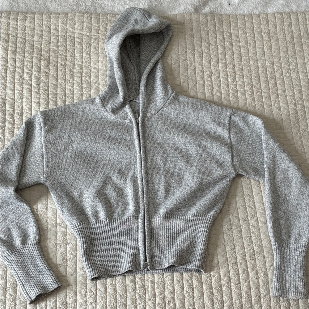 Garage Light Gray Hooded Zip-Up Sweatshirt